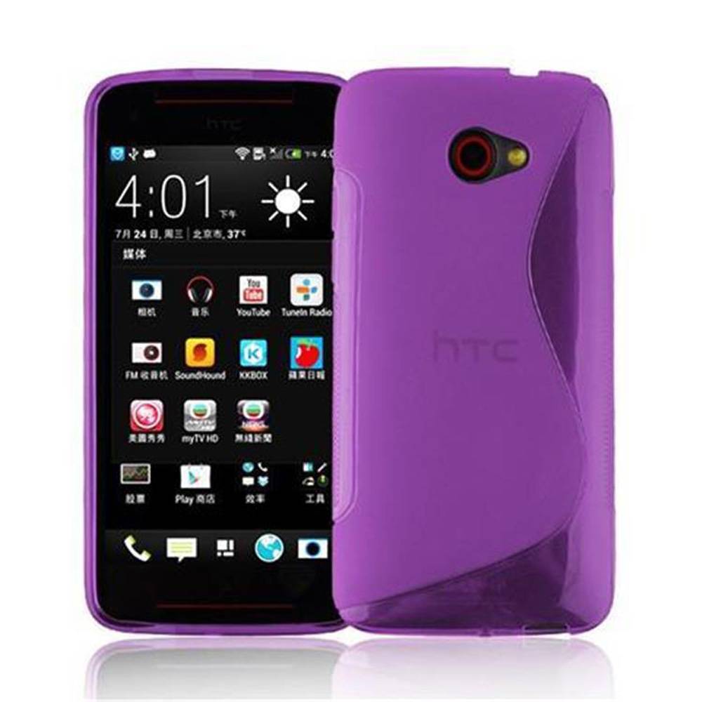 Cadorabo Schutzhülle für HTC BUTTERFLY S Hülle in Lila Handyhülle Case TPU Silikon Etui
