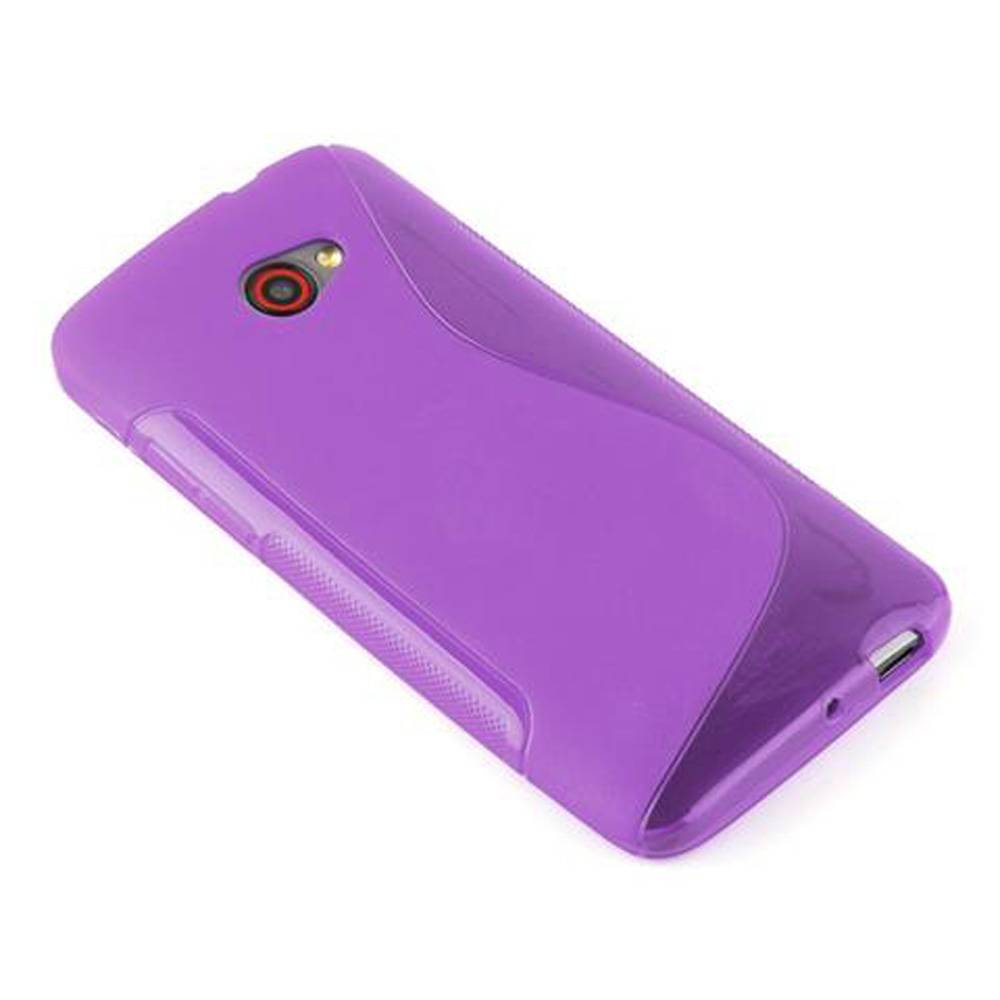 Cadorabo Schutzhülle für HTC BUTTERFLY S Hülle in Lila Handyhülle Case TPU Silikon Etui