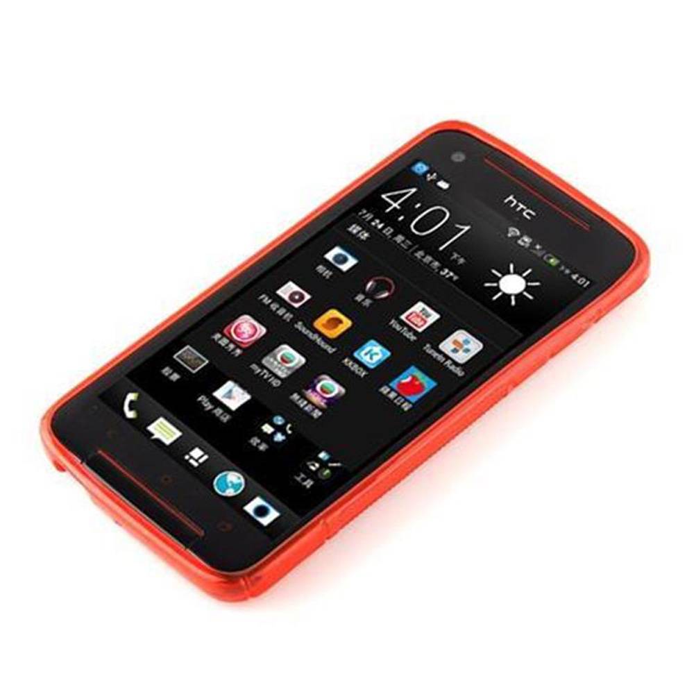 Cadorabo Schutzhülle für HTC BUTTERFLY S Hülle in Rot Handyhülle Case TPU Silikon Etui