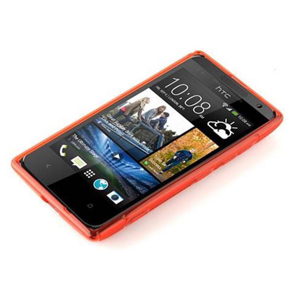 Cadorabo Schutzhülle für HTC Desire 300 Hülle in Rot Handyhülle Case TPU Silikon Etui