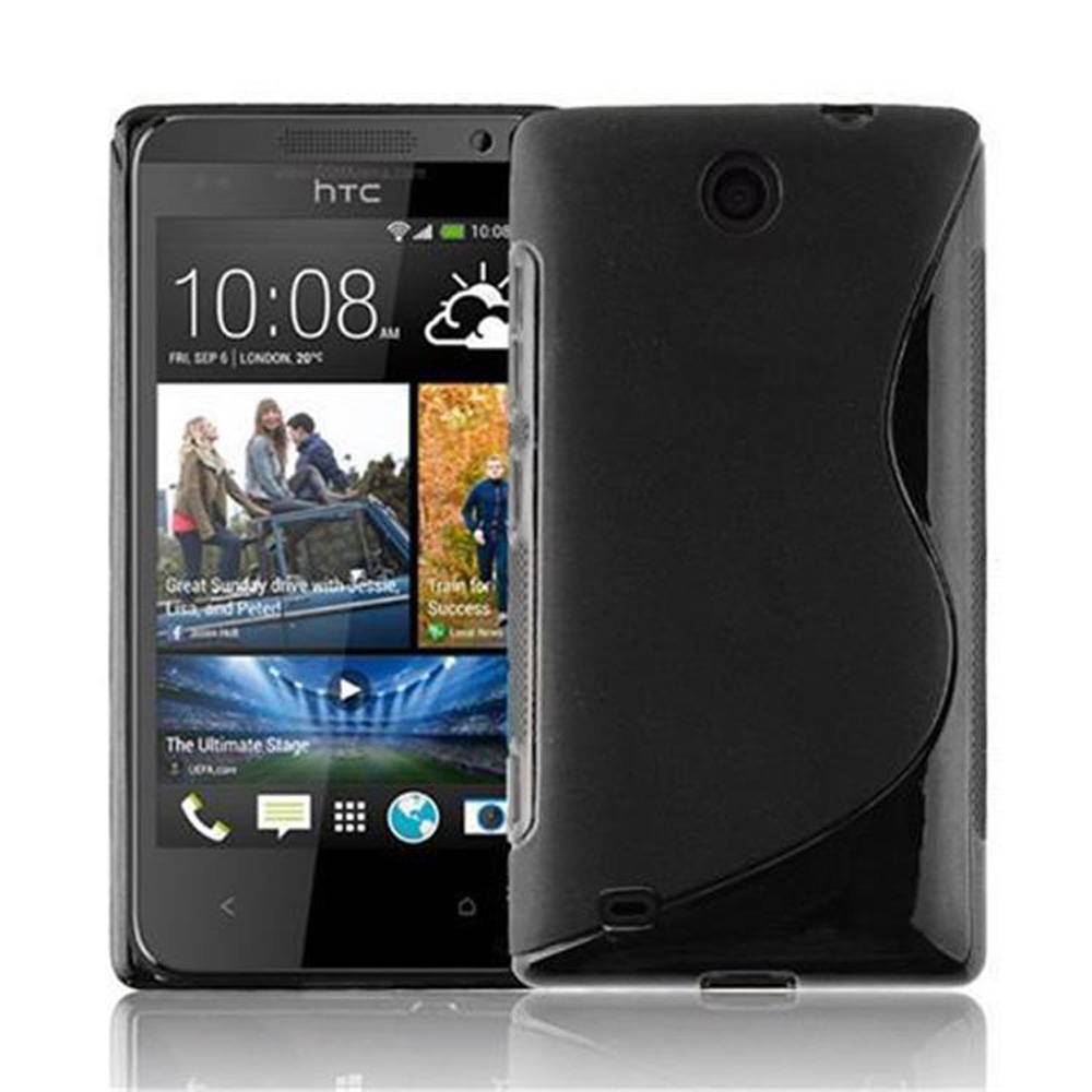 Cadorabo Schutzhülle für HTC Desire 300 Hülle in Schwarz Handyhülle Case TPU Silikon Etui