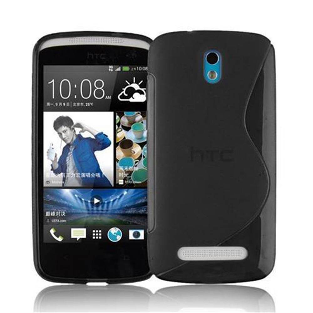 Cadorabo Schutzhülle für HTC Desire 500 Hülle in Schwarz Handyhülle Case TPU Silikon Etui