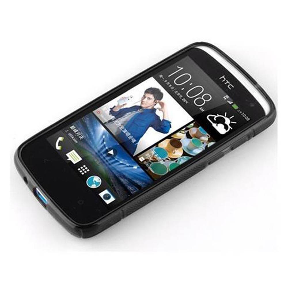 Cadorabo Schutzhülle für HTC Desire 500 Hülle in Schwarz Handyhülle Case TPU Silikon Etui