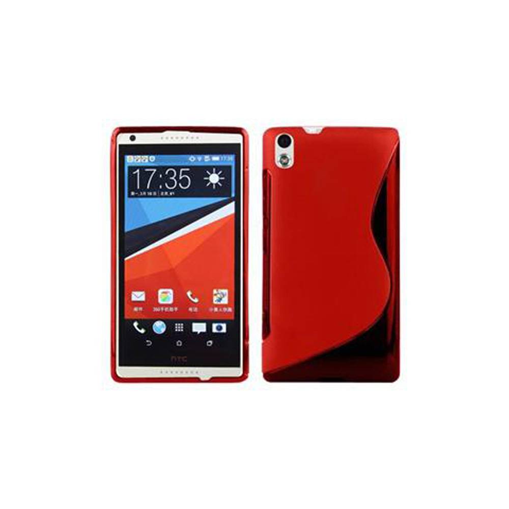 Cadorabo Schutzhülle für HTC Desire 816 Hülle in Rot Handyhülle Case TPU Silikon Etui
