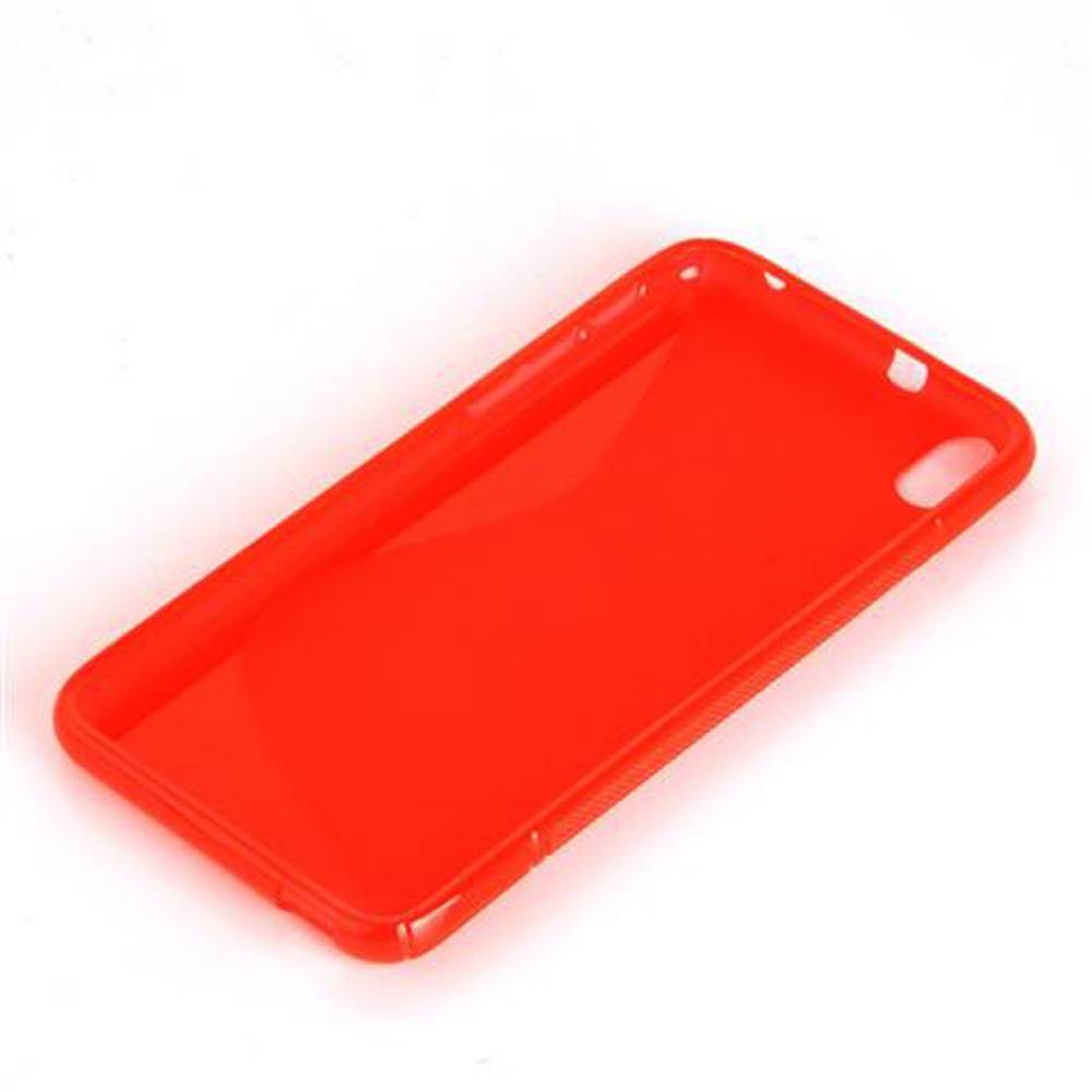 Cadorabo Schutzhülle für HTC Desire 816 Hülle in Rot Handyhülle Case TPU Silikon Etui