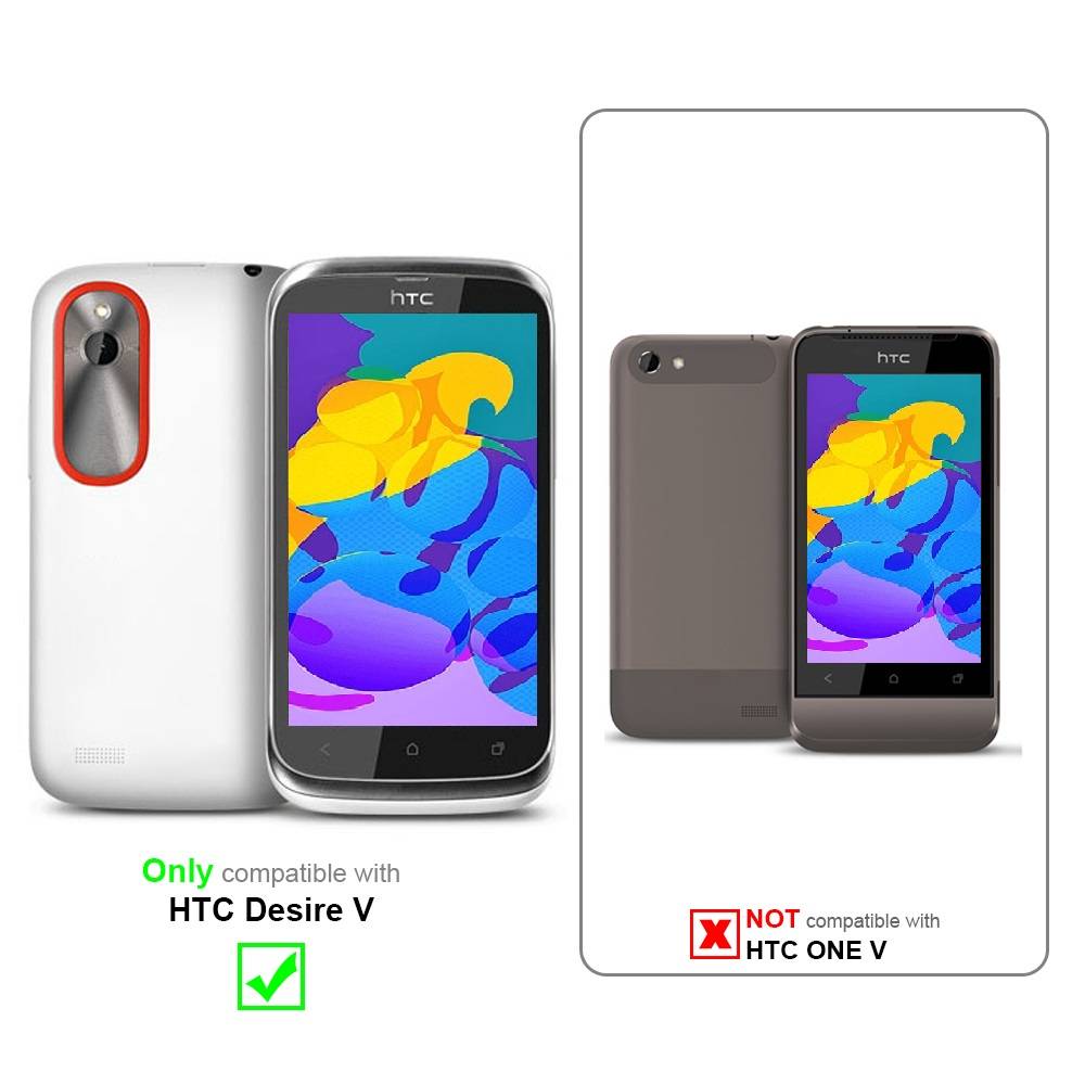 Cadorabo Schutzhülle für HTC Desire V Hülle in Rot Handyhülle Case TPU Silikon Etui