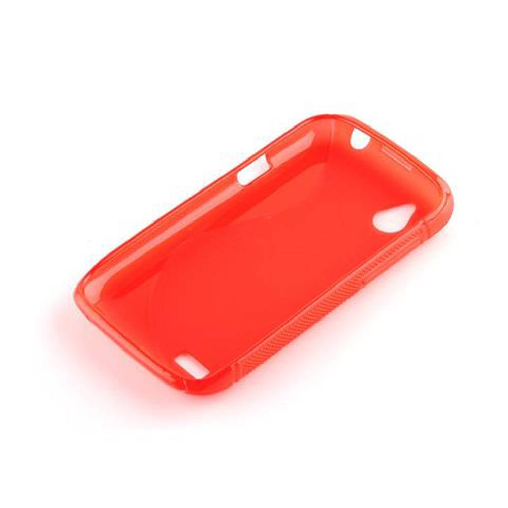 Cadorabo Schutzhülle für HTC Desire V Hülle in Rot Handyhülle Case TPU Silikon Etui