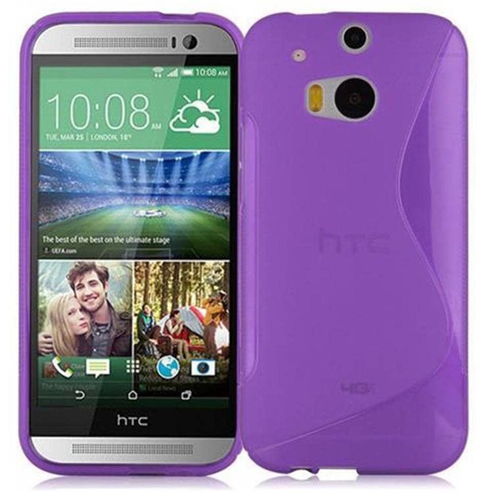 Cadorabo Schutzhülle für HTC ONE M8 Hülle in Lila Handyhülle Case TPU Silikon Etui