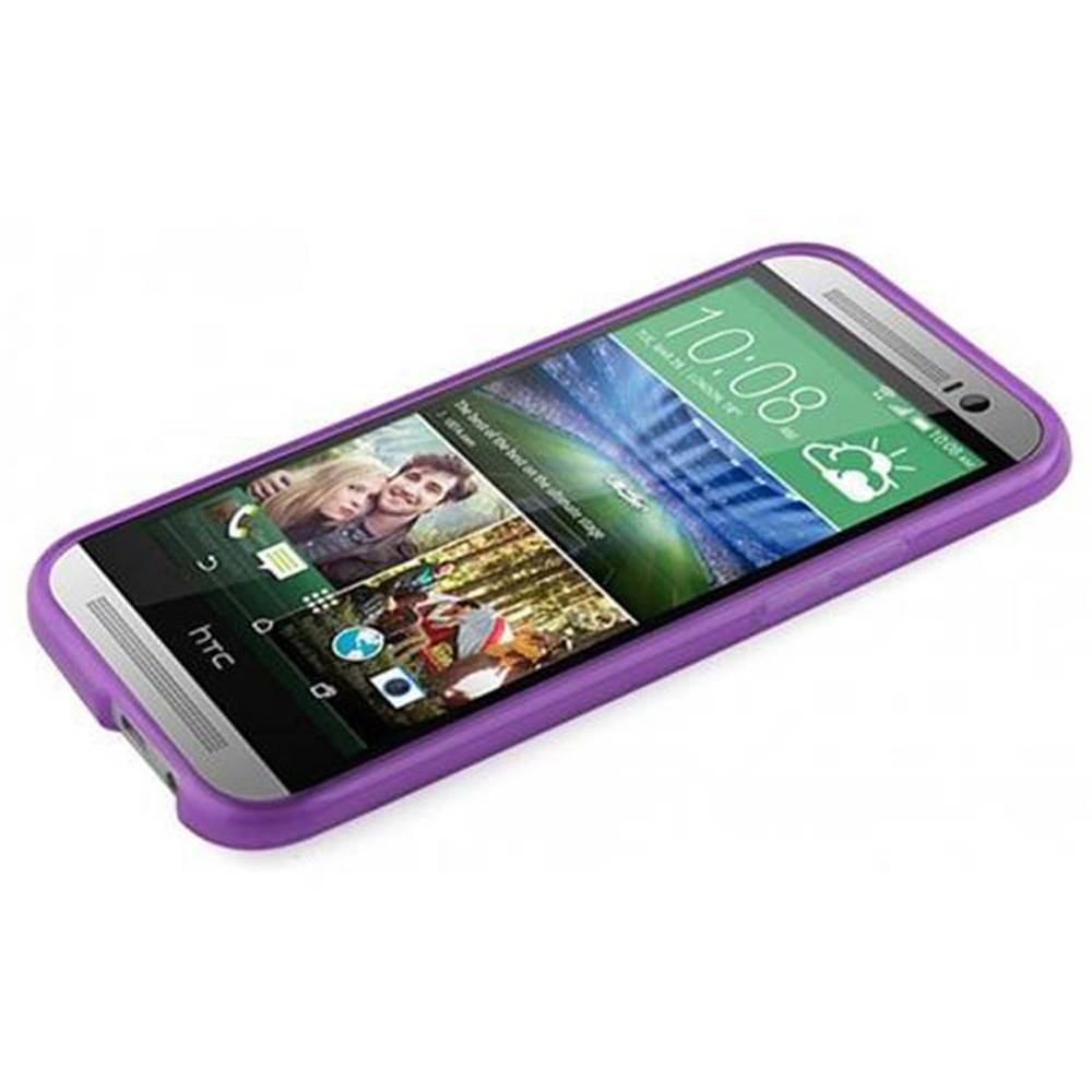 Cadorabo Schutzhülle für HTC ONE M8 Hülle in Lila Handyhülle Case TPU Silikon Etui