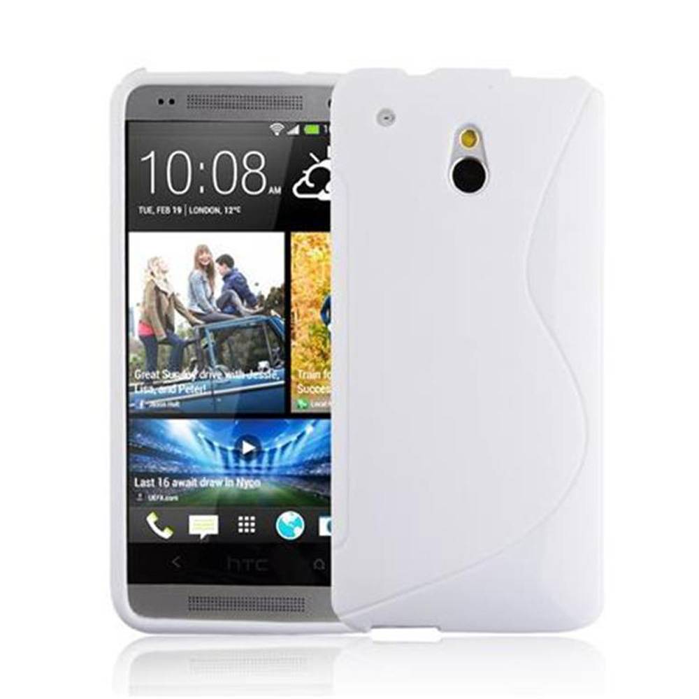 Cadorabo Schutzhülle für HTC ONE M4 MINI Hülle in Weiß Handyhülle Case TPU Silikon Etui