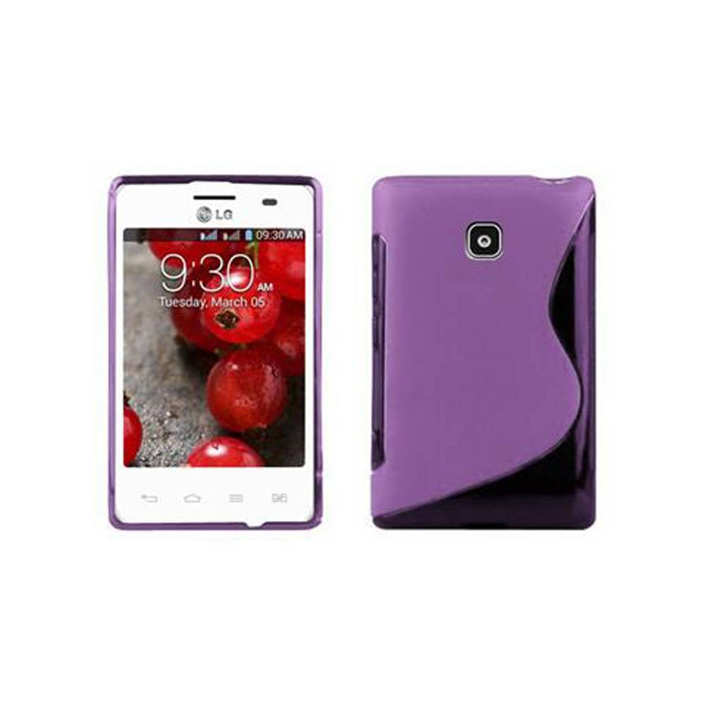 Cadorabo Schutzhülle für LG L3 II (1. SIM) Hülle in Lila Handyhülle Case TPU Silikon Etui