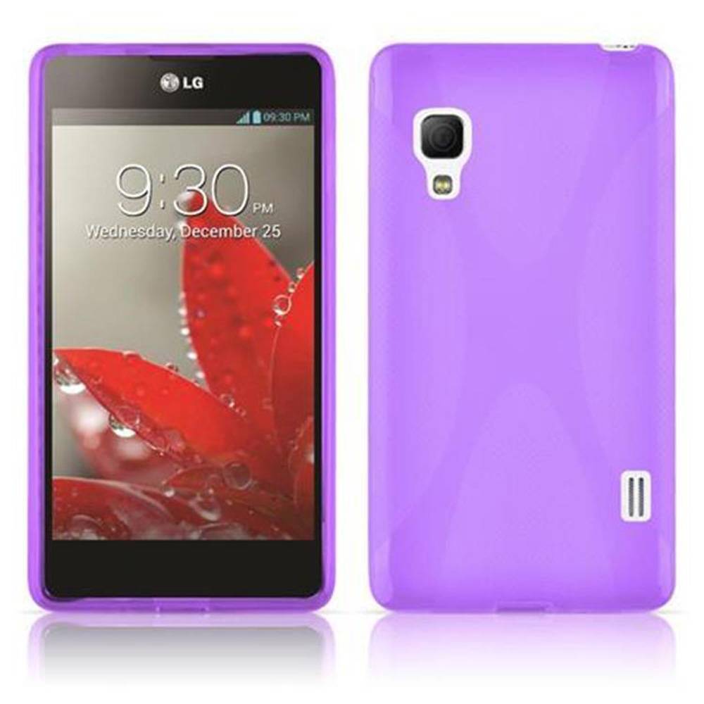 Cadorabo Schutzhülle für LG L5 II (2. SIM) Hülle in Lila Handyhülle Case TPU Silikon Etui