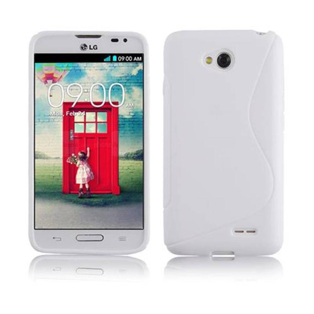 Cadorabo Schutzhülle für LG L70 (1. SIM) Hülle in Weiß Handyhülle Case TPU Silikon Etui