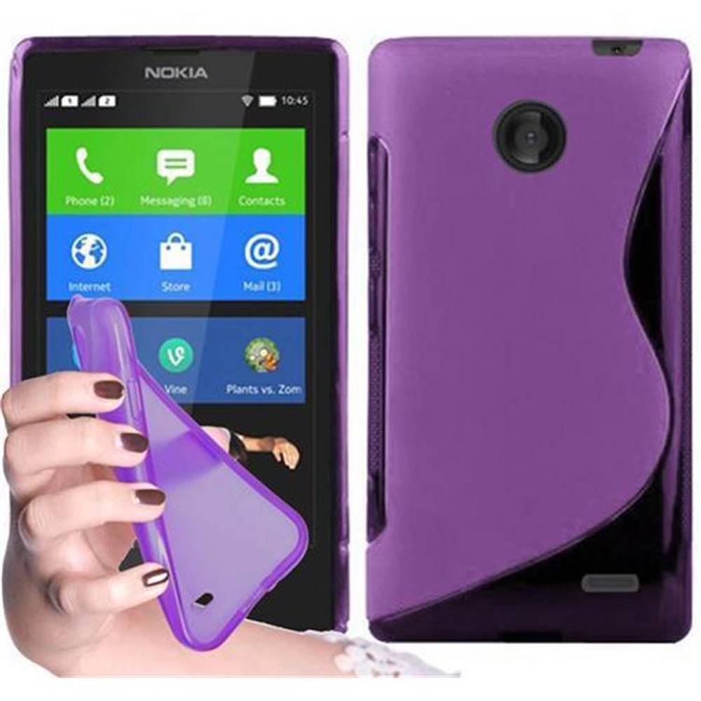 Cadorabo Schutzhülle für Nokia X Hülle in Lila Handyhülle Case TPU Silikon Etui