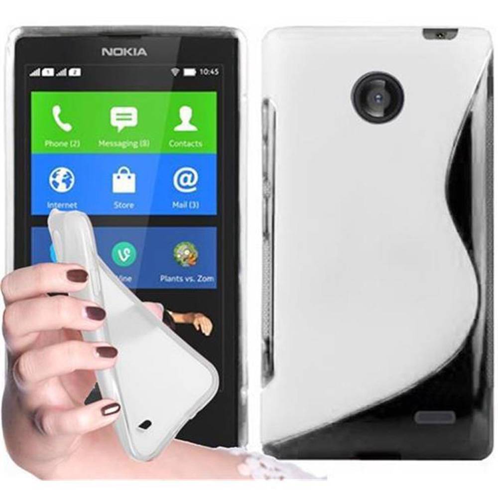 Cadorabo Schutzhülle für Nokia X Hülle in Transparent Handyhülle Case TPU Silikon Etui