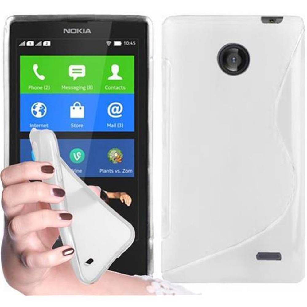 Cadorabo Schutzhülle für Nokia X Hülle in Weiß Handyhülle Case TPU Silikon Etui