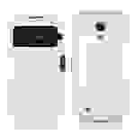 Cadorabo Hülle für Samsung Galaxy S4 MINI Schutzhülle in Weiß Etui Handyhülle Cover Tasche Standfunktion
