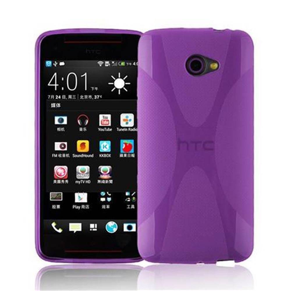 Cadorabo Handyhülle für HTC BUTTERFLY S in Lila Hülle Schutzhülle TPU Silikon Backcover Case