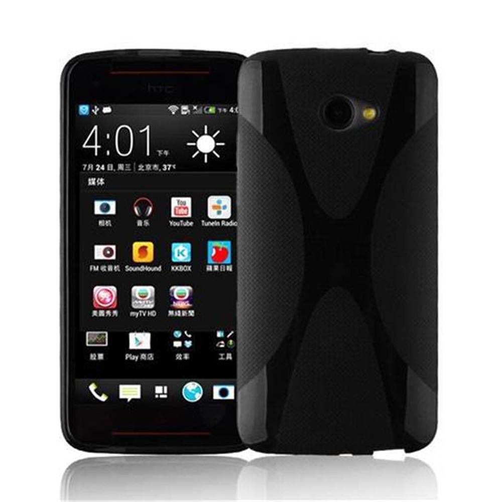 Cadorabo Handyhülle für HTC BUTTERFLY S in Schwarz Hülle Schutzhülle TPU Silikon Backcover Case