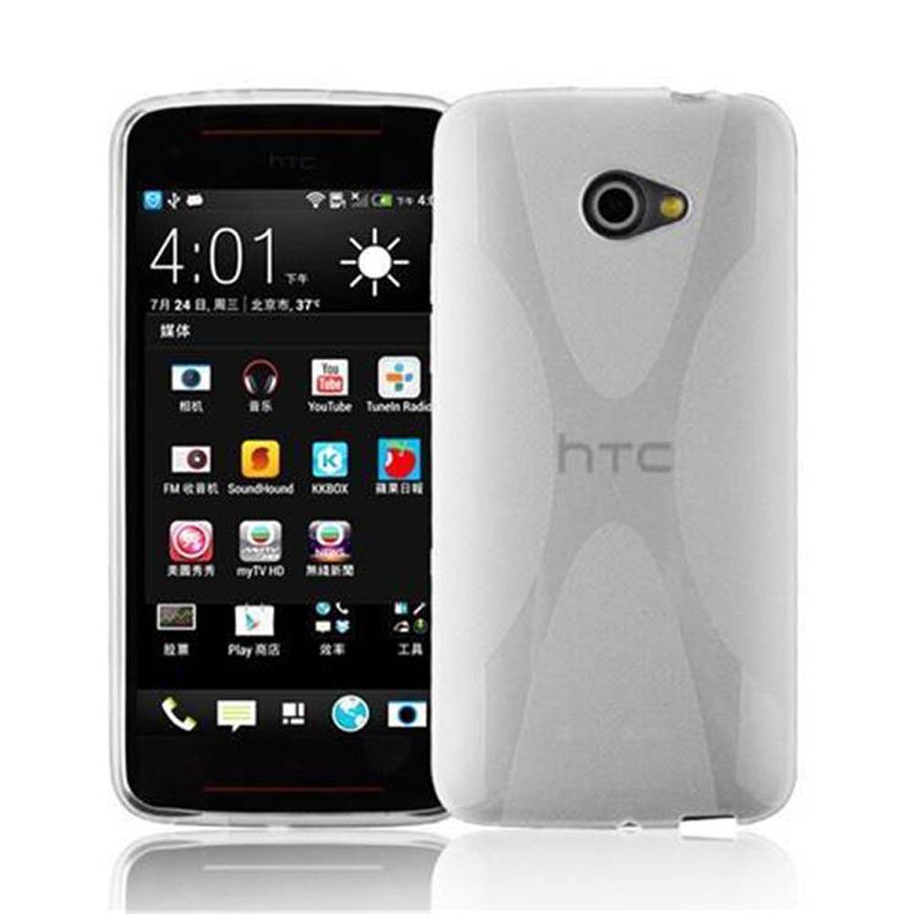 Cadorabo Handyhülle für HTC BUTTERFLY S in Transparent Hülle Schutzhülle TPU Silikon Backcover Case