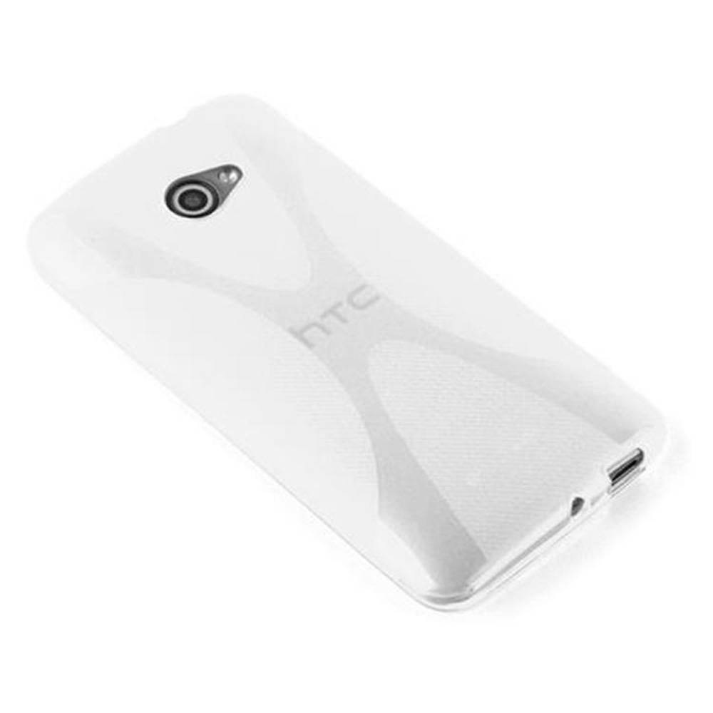 Cadorabo Handyhülle für HTC BUTTERFLY S in Weiß Hülle Schutzhülle TPU Silikon Backcover Case