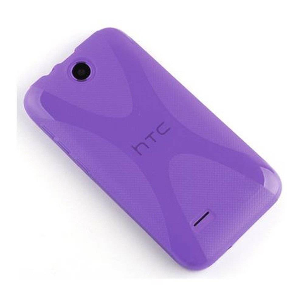 Cadorabo Hülle für HTC Desire 300  Hülle in FLIEDER VIOLETT - Handyhülle im X-Line TPU Silikon - Silikonhülle Schutzhülle Ultra Slim Soft Back C