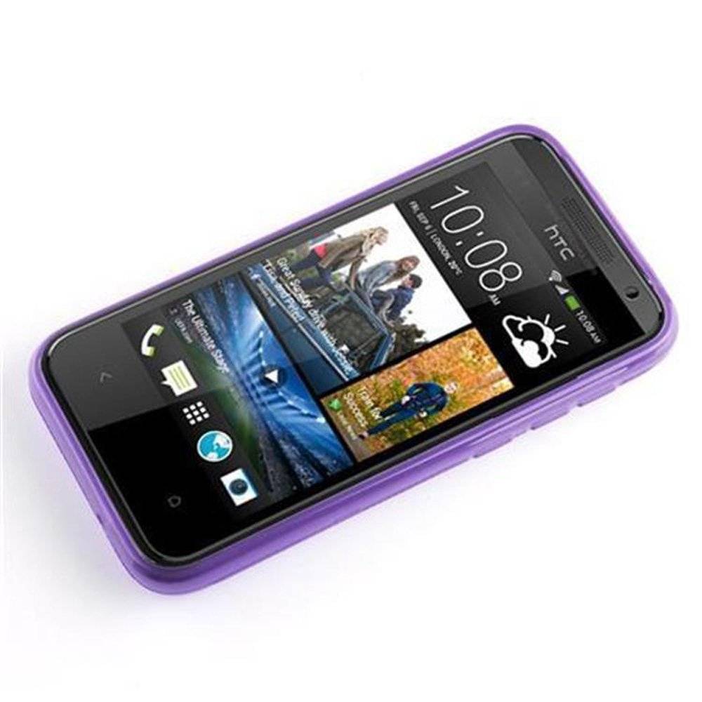 Cadorabo Hülle für HTC Desire 300  Hülle in FLIEDER VIOLETT - Handyhülle im X-Line TPU Silikon - Silikonhülle Schutzhülle Ultra Slim Soft Back C