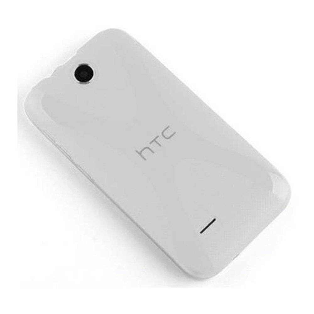 Cadorabo Hülle für HTC Desire 300  Hülle in MAGNESIUM WEIß - Handyhülle im X-Line TPU Silikon - Silikonhülle Schutzhülle Ultra Slim Soft Back C