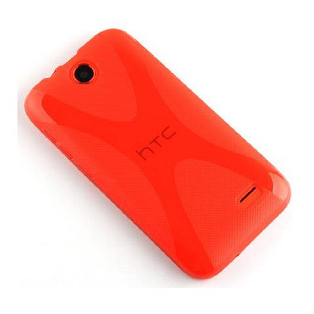 Cadorabo Hülle für HTC Desire 310 Hülle in INFERNO ROT - Handyhülle im X-Line TPU Silikon - Silikonhülle Schutzhülle Ultra Slim Soft Back Cover