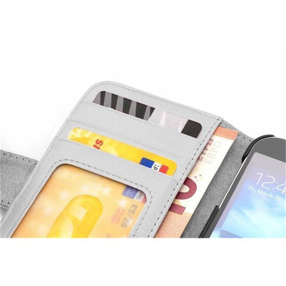 Cadorabo Hülle für LG L90 (1. SIM) in Weiß Backcover Handy Schutz Hülle Book Case Booklet Kartenfächer