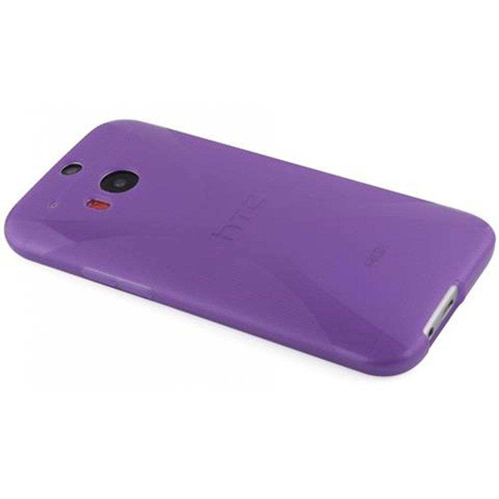 Cadorabo Hülle für HTC ONE M8 (2.Gen.) Hülle in FLIEDER VIOLETT - Handyhülle im X-Line TPU Silikon - Silikonhülle Schutzhülle Ultra Slim Soft Ba