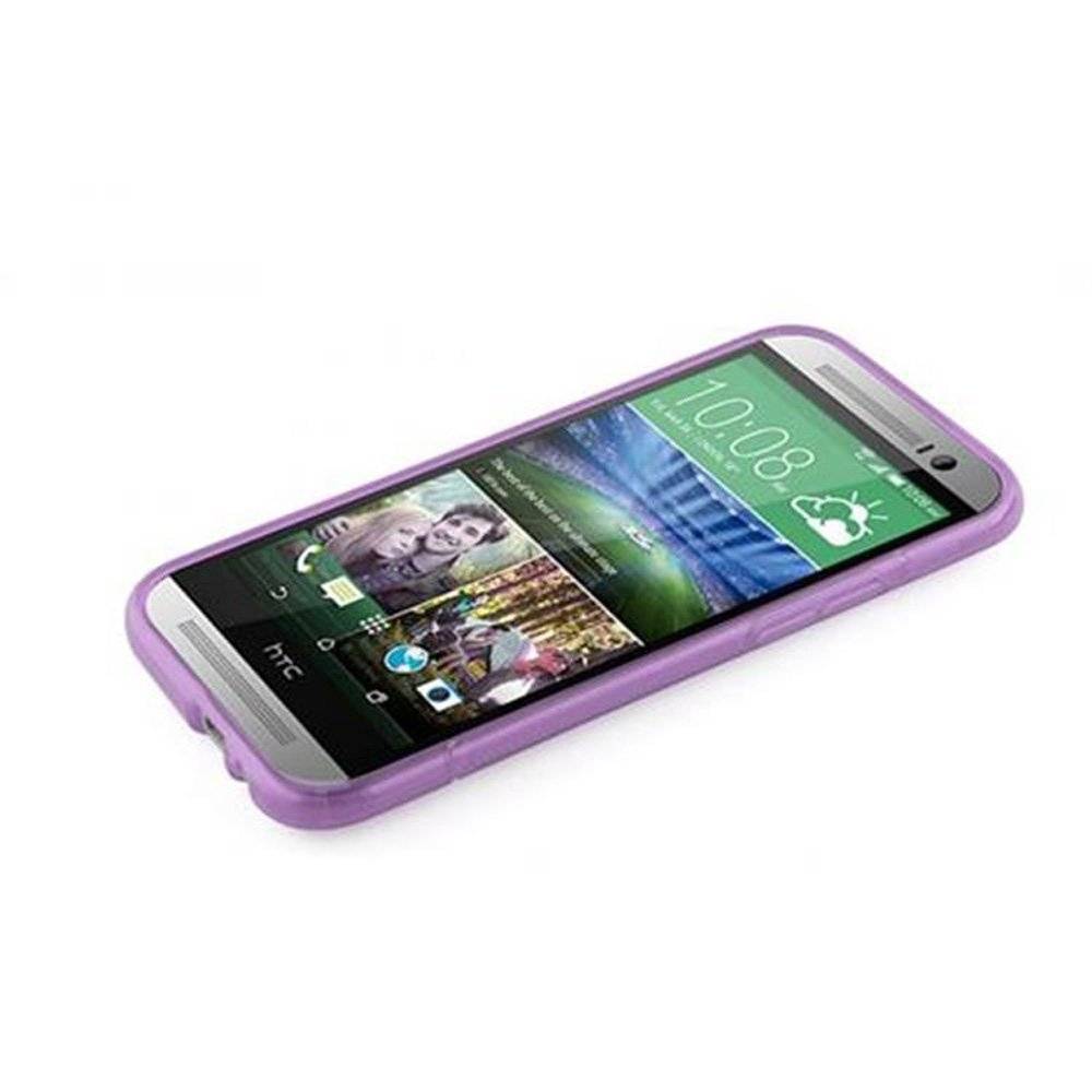 Cadorabo Hülle für HTC ONE M8 (2.Gen.) Hülle in FLIEDER VIOLETT - Handyhülle im X-Line TPU Silikon - Silikonhülle Schutzhülle Ultra Slim Soft Ba