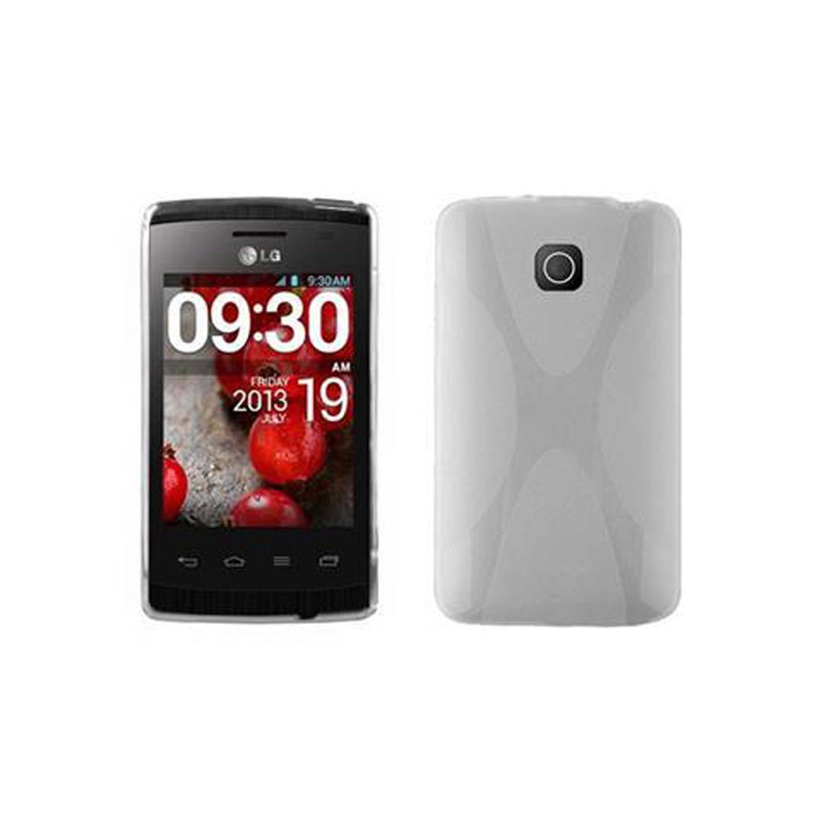 Cadorabo Handyhülle für LG L1 II in Transparent Hülle Schutzhülle TPU Silikon Backcover Case