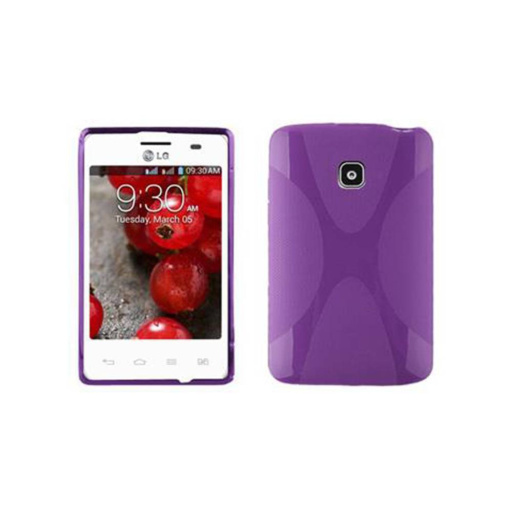 Cadorabo Handyhülle für LG L3 II (1. SIM) in Lila Hülle Schutzhülle TPU Silikon Backcover Case