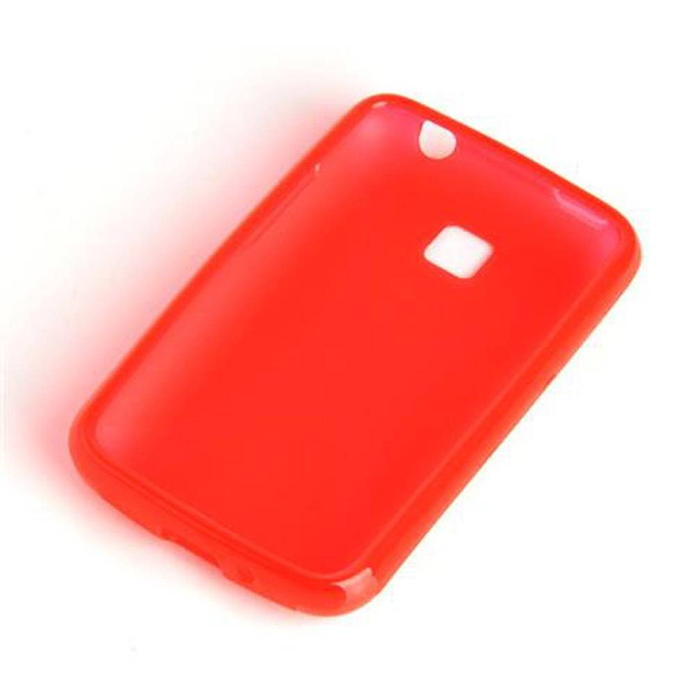 Cadorabo Handyhülle für LG L3 II (1. SIM) in Rot Hülle Schutzhülle TPU Silikon Backcover Case