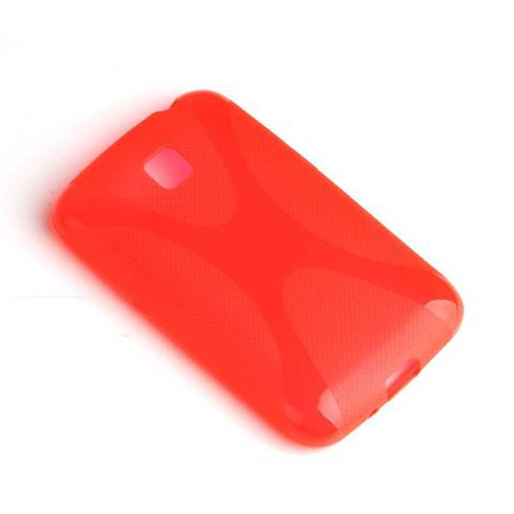 Cadorabo Handyhülle für LG L3 II (1. SIM) in Rot Hülle Schutzhülle TPU Silikon Backcover Case