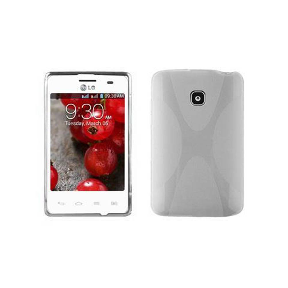 Cadorabo Handyhülle für LG L3 II (1. SIM) in Transparent Hülle Schutzhülle TPU Silikon Backcover Case