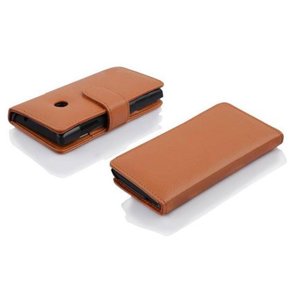 Cadorabo Schutzhülle für Motorola MOTO E Hülle in Braun Handyhülle Etui Case Backcover Kunstleder Tasche