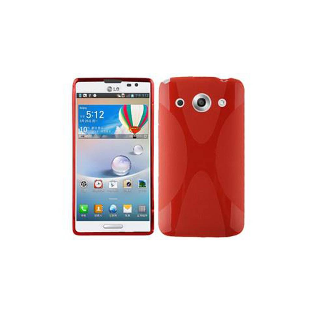 Cadorabo Handyhülle für LG OPTIMUS G PRO in Rot Hülle Schutzhülle TPU Silikon Backcover Case