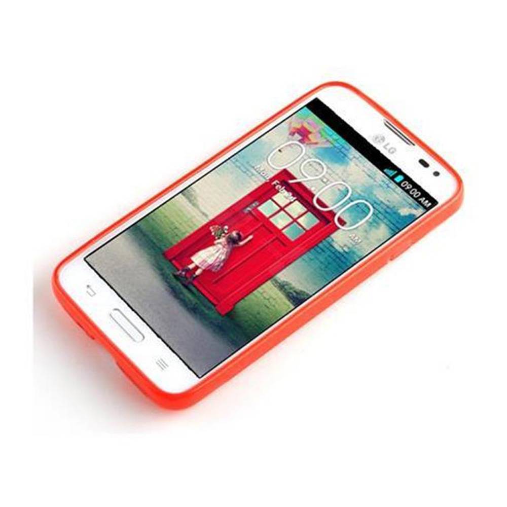 Cadorabo Handyhülle für LG L70 (1. SIM) in Rot Hülle Schutzhülle TPU Silikon Backcover Case