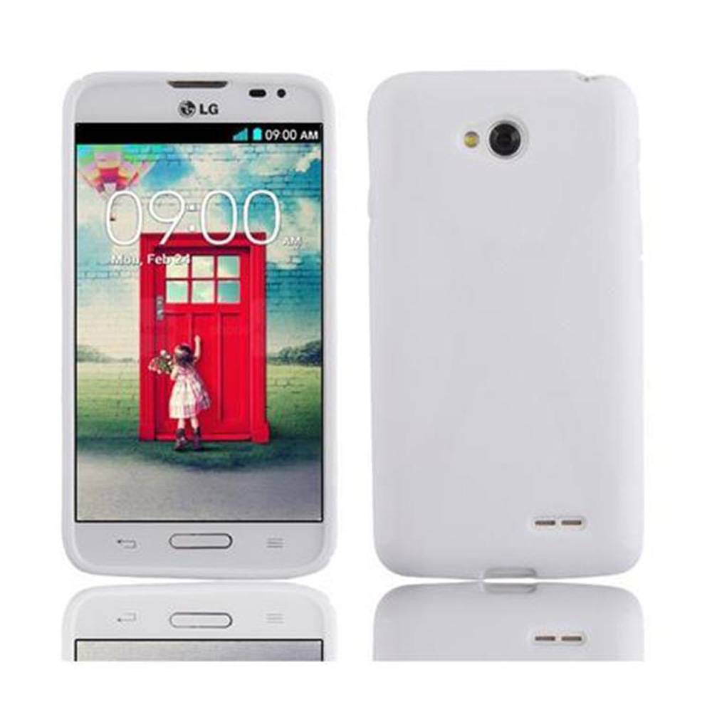 Cadorabo Handyhülle für LG L70 (1. SIM) in Weiß Hülle Schutzhülle TPU Silikon Backcover Case