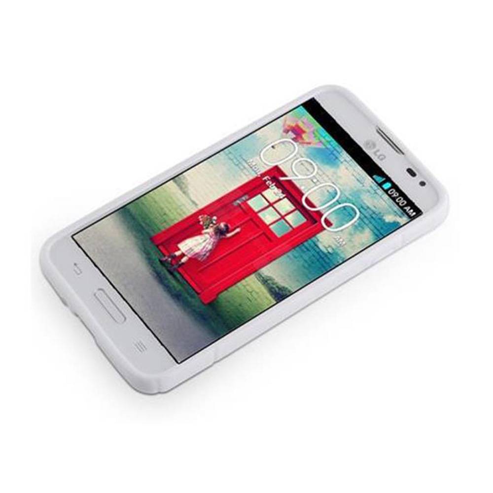Cadorabo Handyhülle für LG L70 (1. SIM) in Weiß Hülle Schutzhülle TPU Silikon Backcover Case