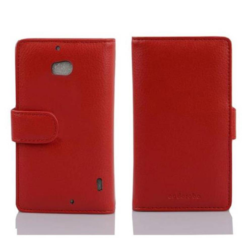 Cadorabo Hülle für Nokia Lumia 929 / 930 in Rot Backcover Handy Schutz Hülle Book Case Booklet Kartenfächer
