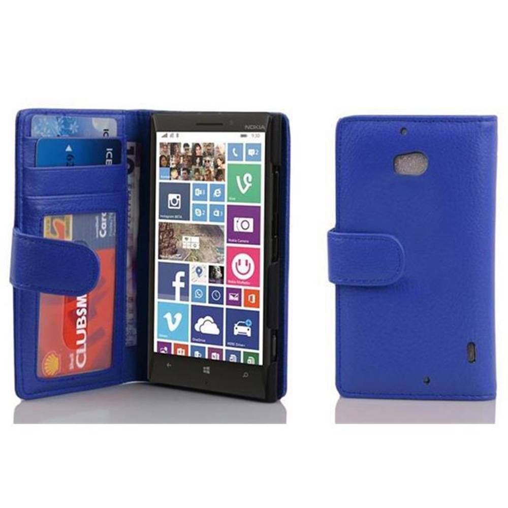 Cadorabo Hülle für Nokia Lumia 929 / 930 in Blau Backcover Handy Schutz Hülle Book Case Booklet Kartenfächer