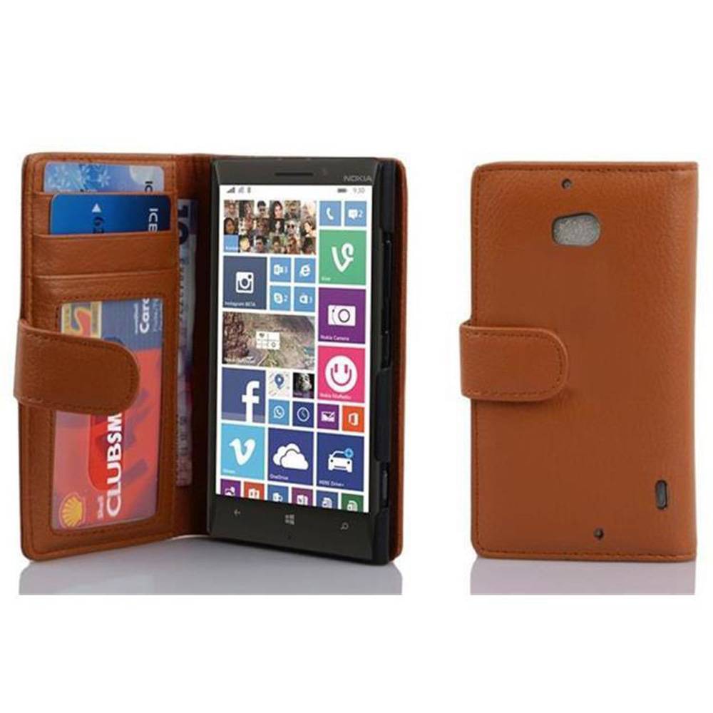 Cadorabo Hülle für Nokia Lumia 929 / 930 in Braun Backcover Handy Schutz Hülle Book Case Booklet Kartenfächer