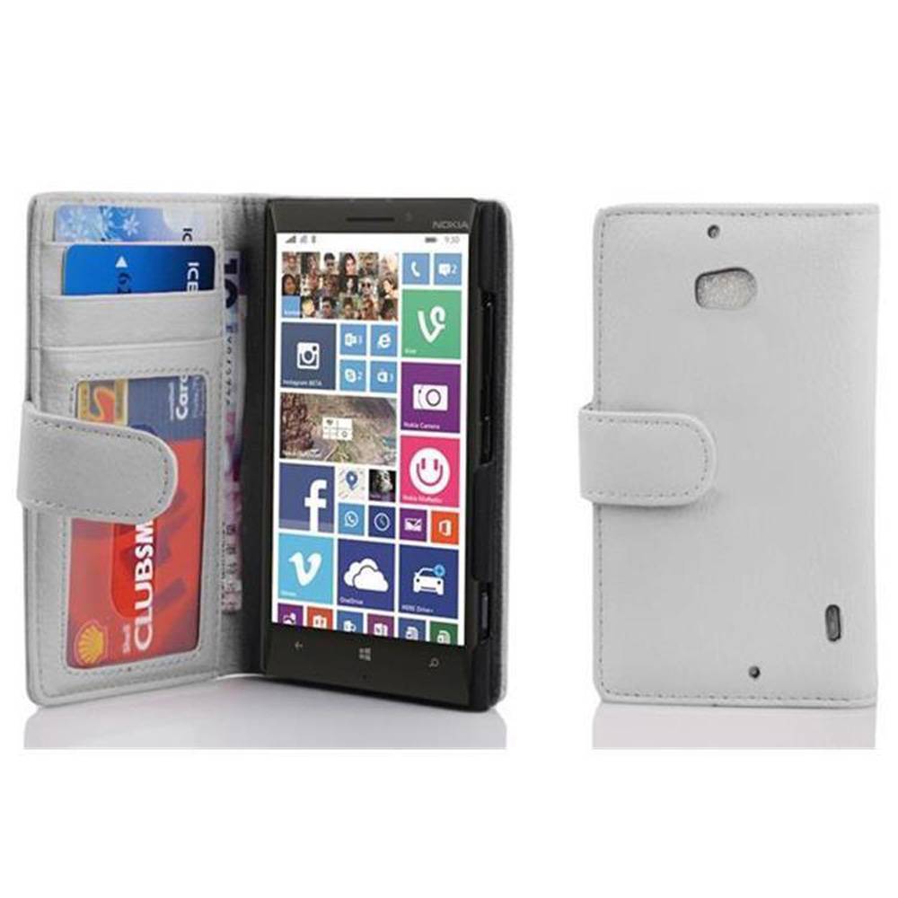 Cadorabo Hülle für Nokia Lumia 929 / 930 in Weiß Backcover Handy Schutz Hülle Book Case Booklet Kartenfächer