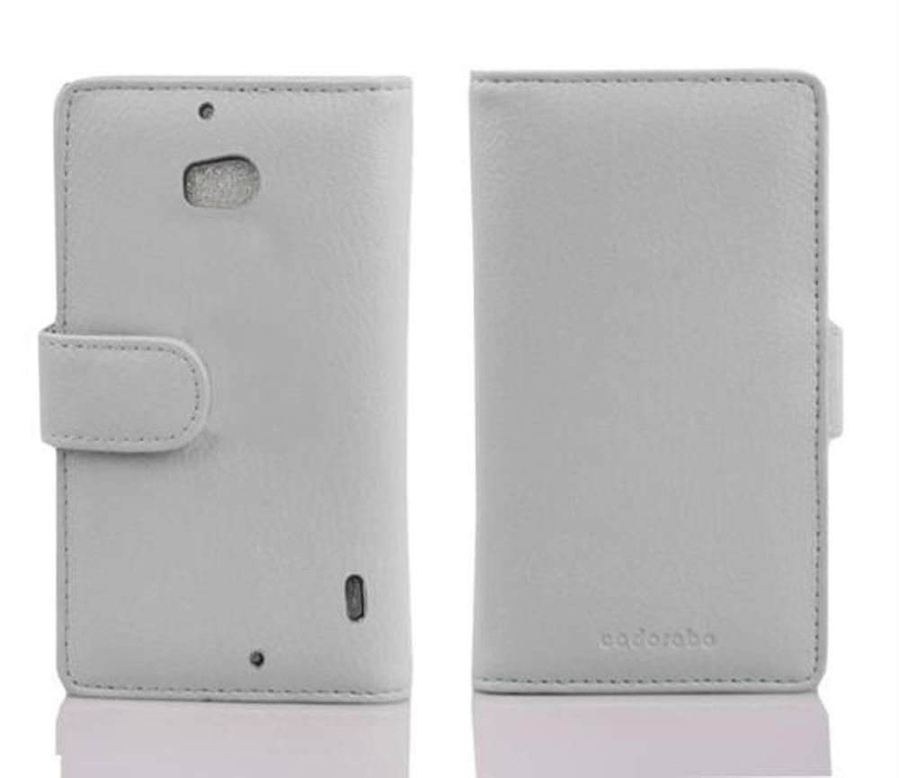 Cadorabo Hülle für Nokia Lumia 929 / 930 in Weiß Backcover Handy Schutz Hülle Book Case Booklet Kartenfächer