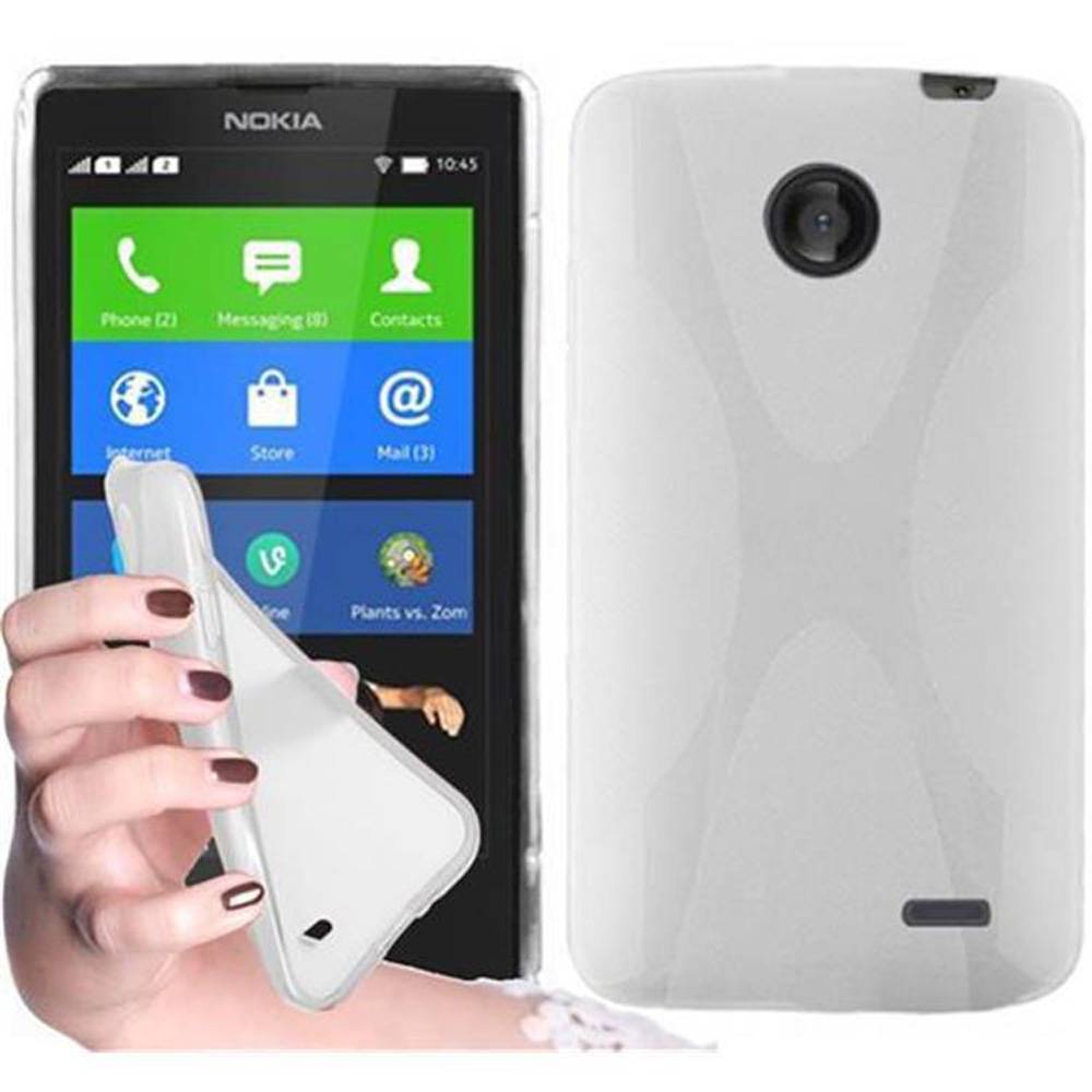 Cadorabo Handyhülle für Nokia X in Weiß Hülle Schutzhülle TPU Silikon Backcover Case