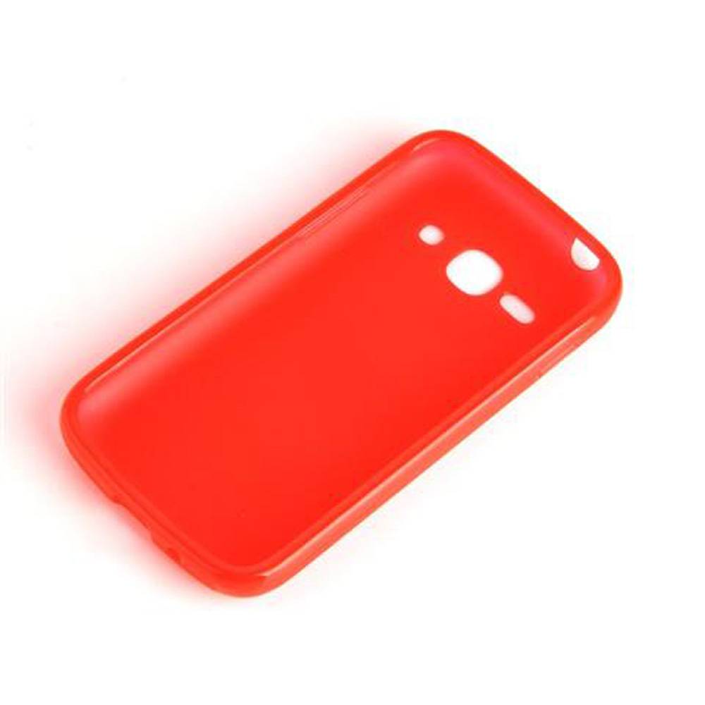 Cadorabo Handyhülle für Samsung Galaxy ACE 3 in Rot Hülle Schutzhülle TPU Silikon Backcover Case