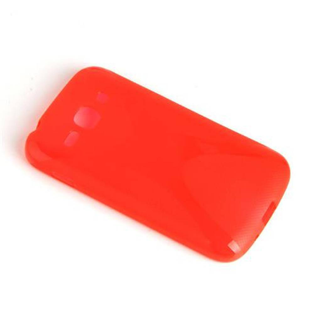 Cadorabo Handyhülle für Samsung Galaxy ACE 3 in Rot Hülle Schutzhülle TPU Silikon Backcover Case